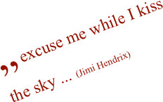 „ excuse me while I kiss the sky ... (Jimi Hendrix)